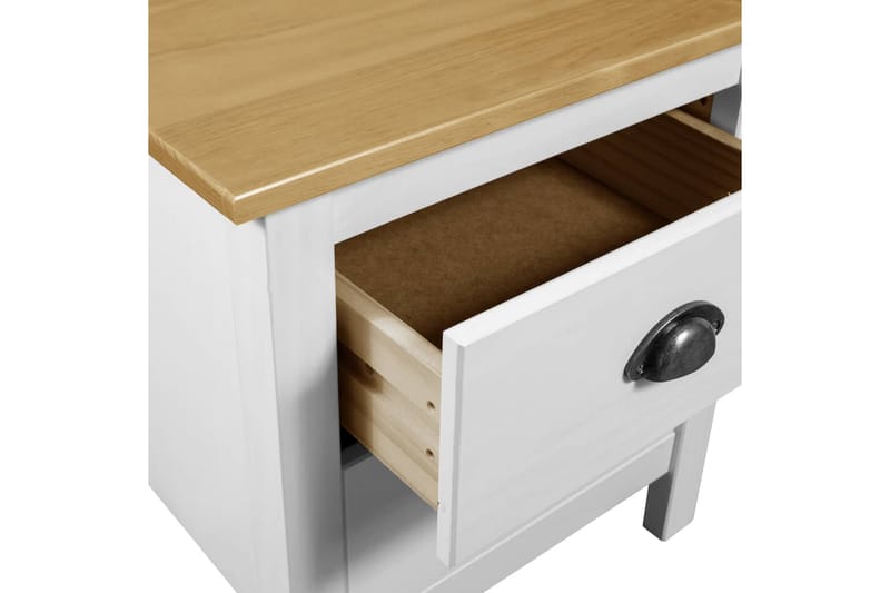 Nattduksbord Hill Range 2 st vit 46x35x49,5 cm massiv furu - Vit - Möbler - Bord & matgrupper - Avlastningsbord - Sängbord & nattduksbord