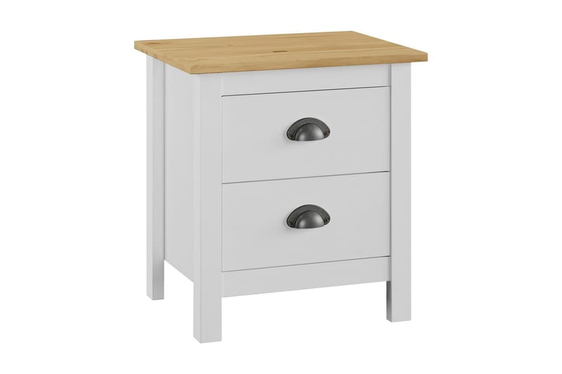 Nattduksbord Hill Range 2 st vit 46x35x49,5 cm massiv furu - Vit - Möbler - Bord & matgrupper - Avlastningsbord - Sängbord & nattduksbord