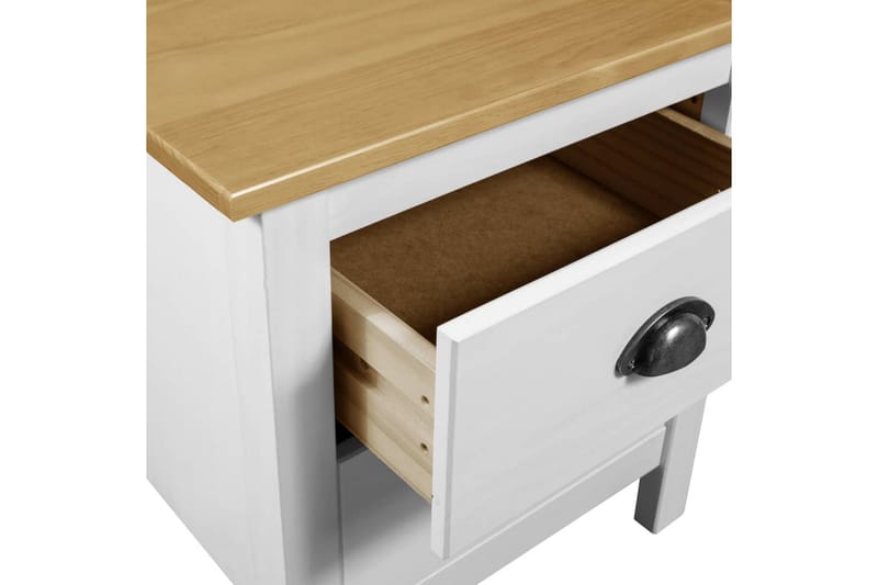 Nattduksbord Hill Range vit 46x35x49,5 cm massiv furu - Vit - Möbler - Bord & matgrupper - Avlastningsbord - Sängbord & nattduksbord