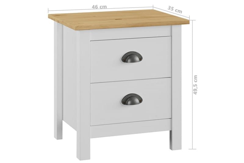 Nattduksbord Hill Range vit 46x35x49,5 cm massiv furu - Vit - Möbler - Bord & matgrupper - Avlastningsbord - Sängbord & nattduksbord