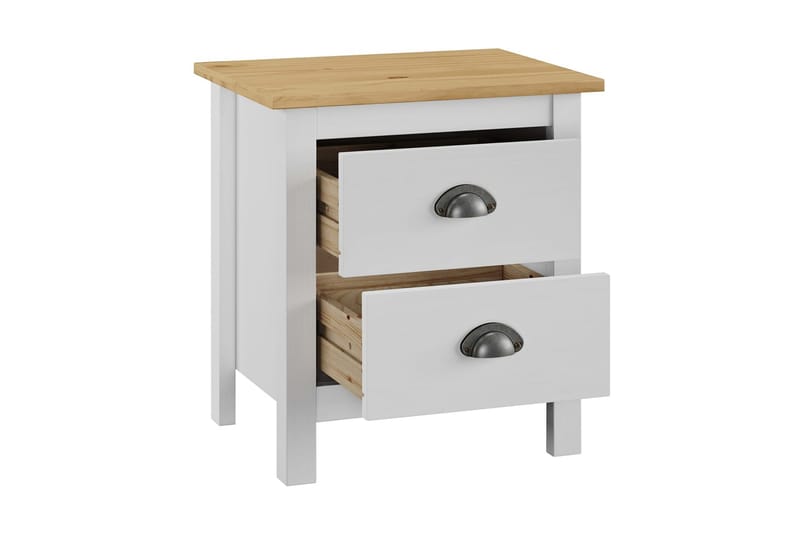 Nattduksbord Hill Range vit 46x35x49,5 cm massiv furu - Vit - Möbler - Bord & matgrupper - Avlastningsbord - Sängbord & nattduksbord