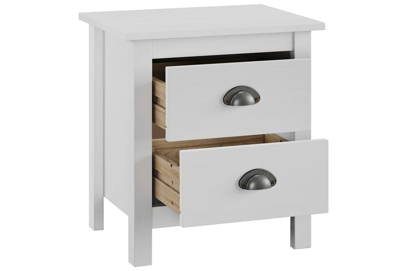 Nattduksbord Hill Range vit 46x35x49,5 cm massiv furu - Vit - Möbler - Bord & matgrupper - Avlastningsbord - Sängbord & nattduksbord
