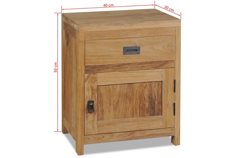 Nattduksbord i massiv teak 40x30x50 cm - Brun - Möbler - Bord & matgrupper - Avlastningsbord - Sängbord & nattduksbord