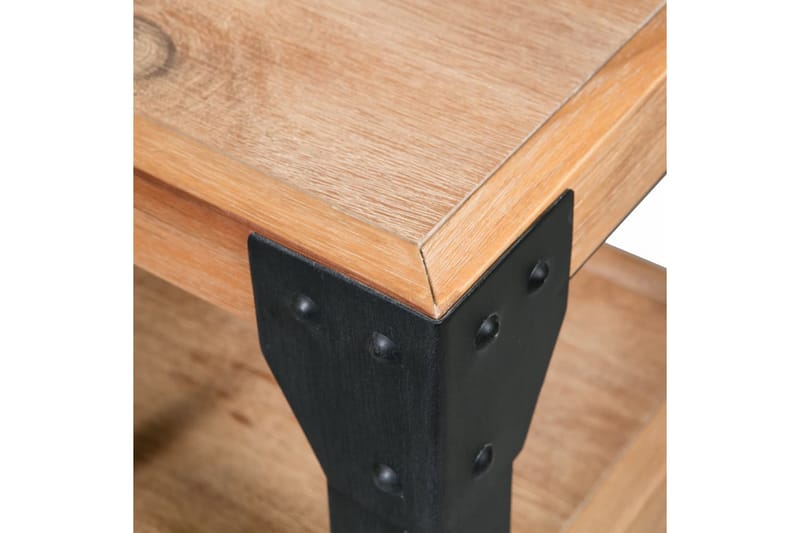Nattduksbord massivt akaciaträ och stål 40x30x54 cm - Brun - Möbler - Bord & matgrupper - Avlastningsbord - Sängbord & nattduksbord