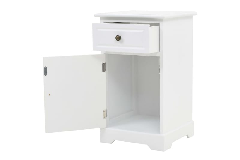 Nattduksbord MDF och furu 35x32x59 cm - Vit - Möbler - Bord & matgrupper - Avlastningsbord - Sängbord & nattduksbord