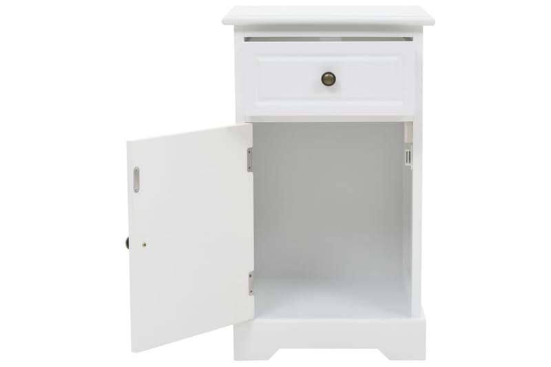 Nattduksbord MDF och furu 35x32x59 cm - Vit - Möbler - Bord & matgrupper - Avlastningsbord - Sängbord & nattduksbord