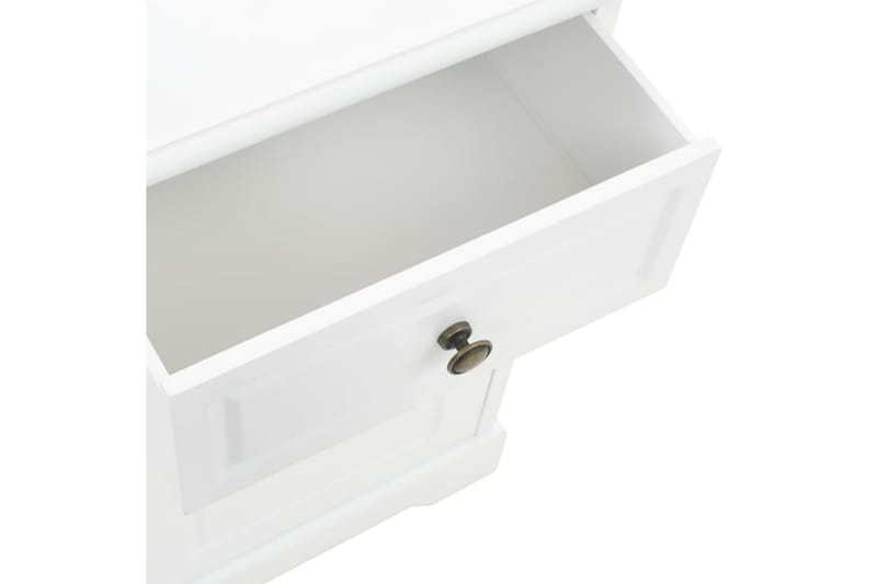 Nattduksbord MDF och furu 35x32x59 cm - Vit - Möbler - Bord & matgrupper - Avlastningsbord - Sängbord & nattduksbord