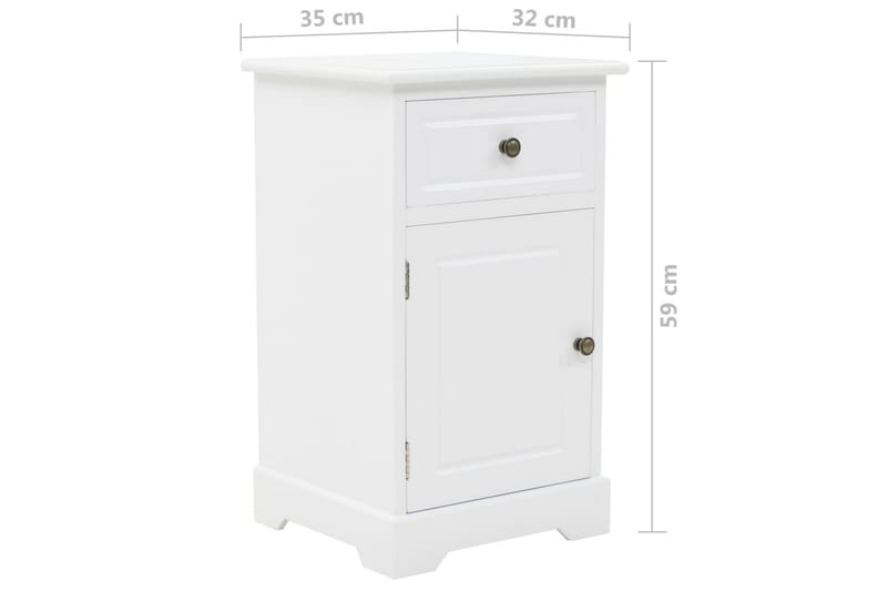 Nattduksbord MDF och furu 35x32x59 cm - Vit - Möbler - Bord & matgrupper - Avlastningsbord - Sängbord & nattduksbord