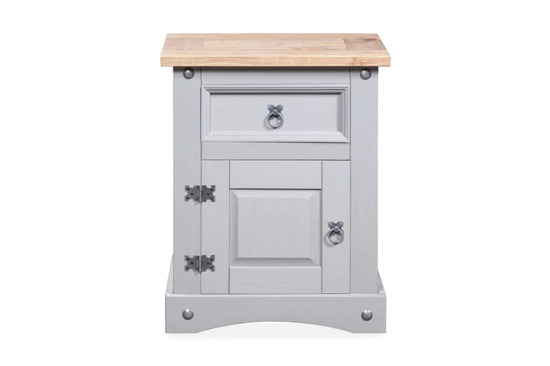 Nattduksbord mexikansk Coronastil furu grå 53x39x67 cm - Grå - Möbler - Bord & matgrupper - Avlastningsbord - Sängbord & nattduksbord