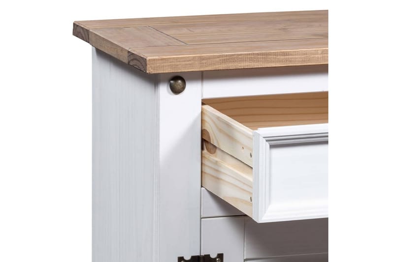 Nattduksbord mexikansk coronastil furu vit 53x39x67 cm - Vit - Möbler - Bord & matgrupper - Avlastningsbord - Sängbord & nattduksbord