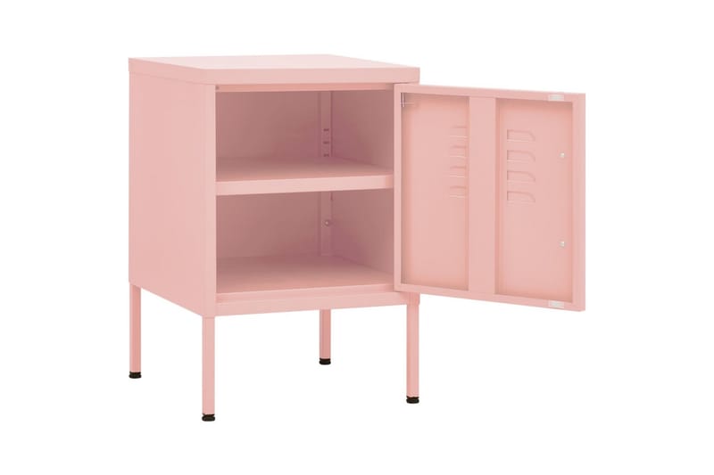 Nattduksbord rosa 35x35x51 cm stål - Rosa - Möbler - Bord & matgrupper - Avlastningsbord - Sängbord & nattduksbord