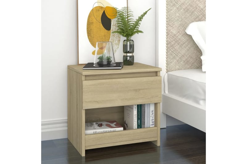 Nattduksbord sonoma-ek 40x30x39 cm spånskiva - Brun - Möbler - Bord & matgrupper - Avlastningsbord - Sängbord & nattduksbord