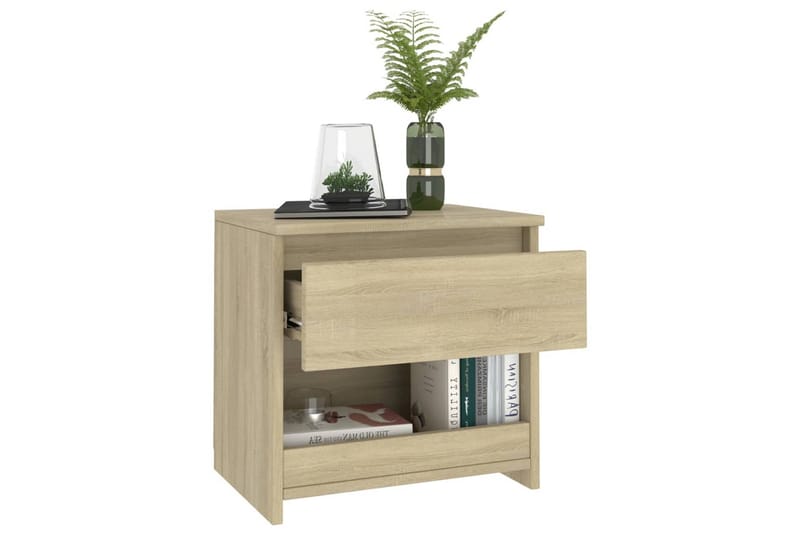 Nattduksbord sonoma-ek 40x30x39 cm spånskiva - Brun - Möbler - Bord & matgrupper - Avlastningsbord - Sängbord & nattduksbord
