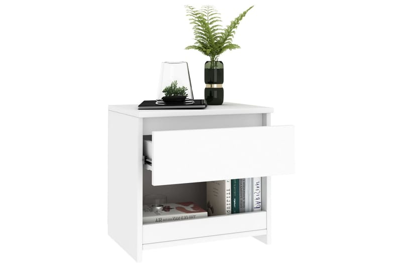 Nattduksbord vit 40x30x39 cm spånskiva - Vit - Möbler - Bord & matgrupper - Avlastningsbord - Sängbord & nattduksbord