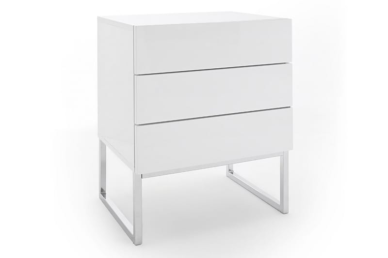 Nola Sängbord 50 cm Höga Ben med Förvaring 3 Lådor - Vit - Möbler - Bord & matgrupper - Avlastningsbord - Sängbord & nattduksbord