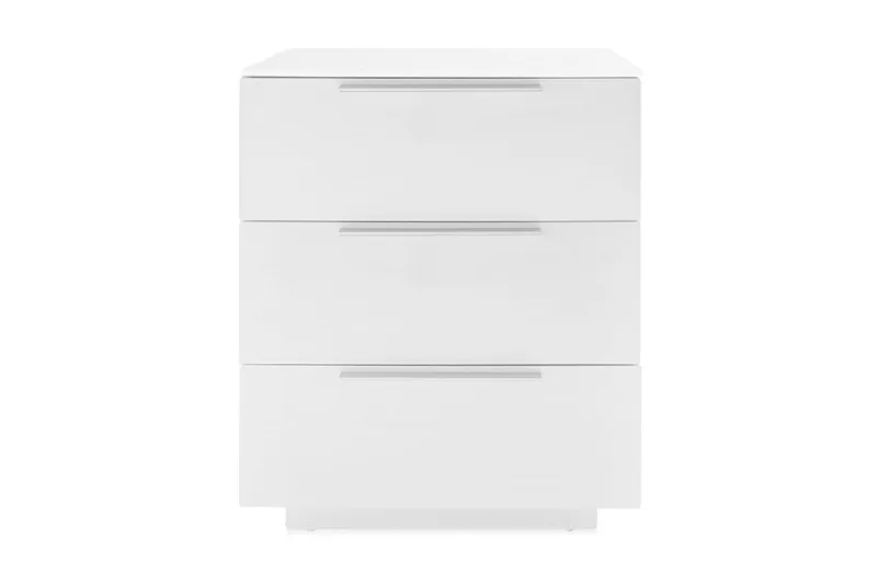 Nola Sängbord 50 cm med Förvaring 3 Lådor, Vit
