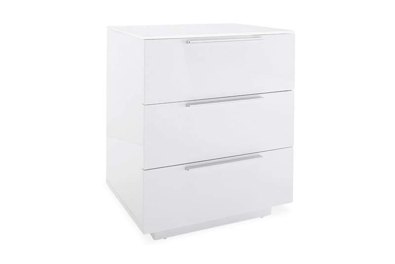 Nola Sängbord 50 cm med Förvaring 3 Lådor - Vit - Möbler - Bord & matgrupper - Avlastningsbord - Sängbord & nattduksbord