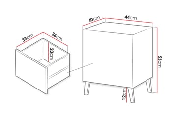 Novaj Sängbord 44 cm - Matt Svart - Möbler - Bord & matgrupper - Avlastningsbord - Sängbord & nattduksbord