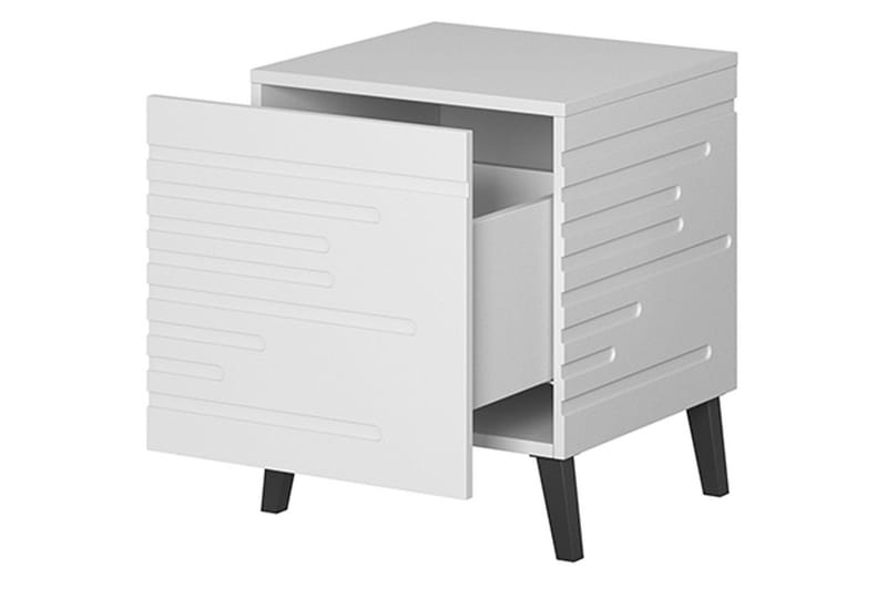 Novaj Sängbord 44 cm - Matt Vit/Svart - Möbler - Bord & matgrupper - Avlastningsbord - Sängbord & nattduksbord