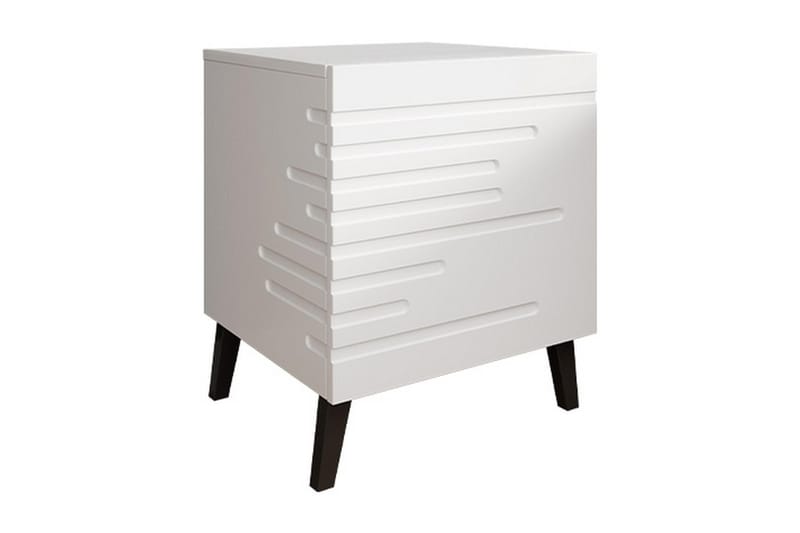 Novaj Sängbord 44 cm, Matt Vit/Svart