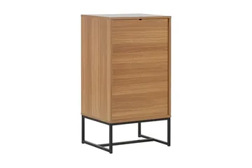 Nueva Sängbord 49 cm med Lådor i Trä med Metallunderrede - Vit - Möbler - Bord & matgrupper - Avlastningsbord - Sängbord & nattduksbord