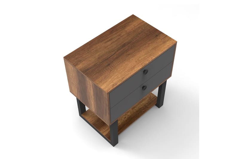 Numandro Sängbord 80 cm - Teak/Antracit - Möbler - Bord & matgrupper - Avlastningsbord - Sängbord & nattduksbord