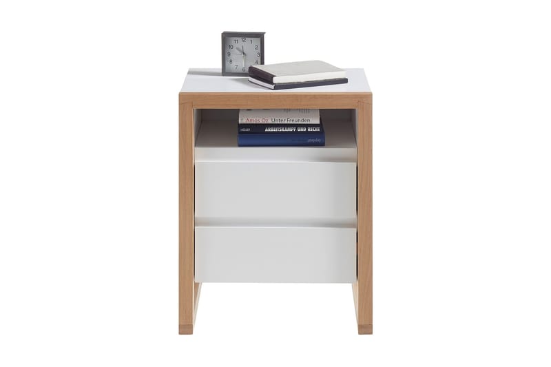 Nuzman Nattduksbord 48 cm - Vit/Ek - Möbler - Bord & matgrupper - Avlastningsbord - Sängbord & nattduksbord