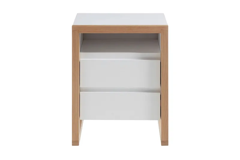 Nuzman Nattduksbord 48 cm, Vit/Ek