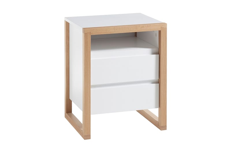 Nuzman Nattduksbord 48 cm - Vit/Ek - Möbler - Bord & matgrupper - Avlastningsbord - Sängbord & nattduksbord