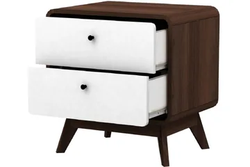 Olivet Sängbord & Nattduksbord 51 cm med Trä- och Valnötsutseende, Förvaring med Lådor - Valnötsbrun - Möbler - Bord & matgrupper - Avlastningsbord - Sängbord & nattduksbord