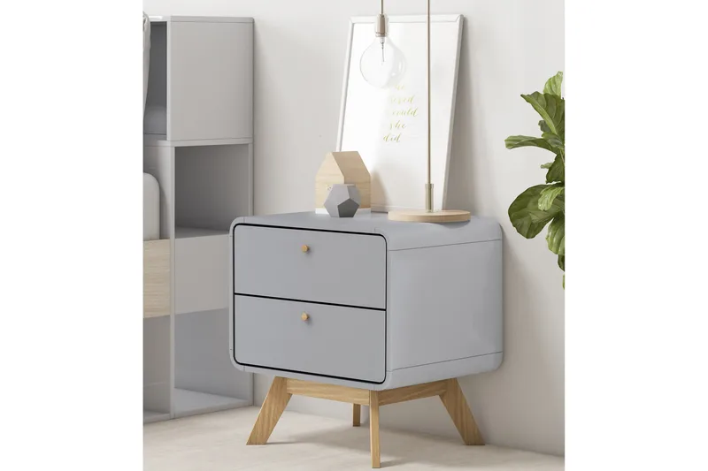 Olivet Sängbord 51 cm - Grå - Möbler - Bord & matgrupper - Avlastningsbord - Sängbord & nattduksbord