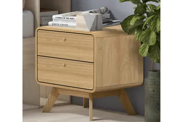 Olivet Sängbord 51 cm i Trä med Lådor - Brun - Möbler - Bord & matgrupper - Avlastningsbord - Sängbord & nattduksbord
