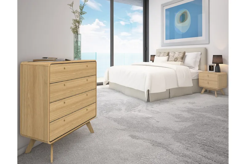 Olivet Sängbord 51 cm i Trä med Lådor - Brun - Möbler - Bord & matgrupper - Avlastningsbord - Sängbord & nattduksbord