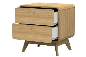 Olivet Sängbord 51 cm i Trä med Lådor - Brun - Möbler - Bord & matgrupper - Avlastningsbord - Sängbord & nattduksbord