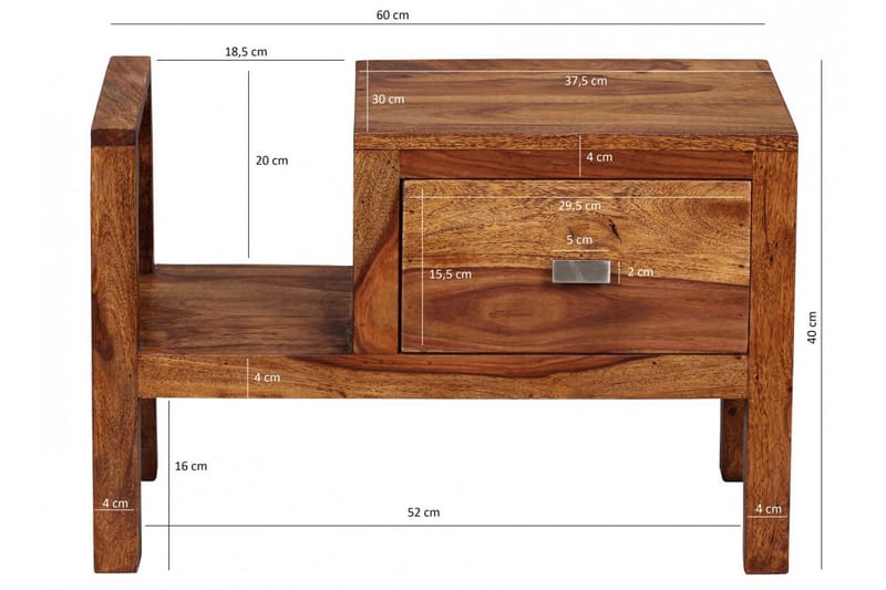 Oostendorp Sängbord 60 cm - Möbler - Bord & matgrupper - Avlastningsbord - Sängbord & nattduksbord