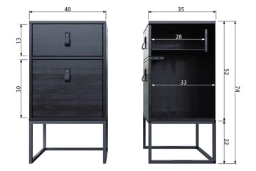 Ottoline Sängbord 40 cm - Svart - Möbler - Bord & matgrupper - Avlastningsbord - Sängbord & nattduksbord