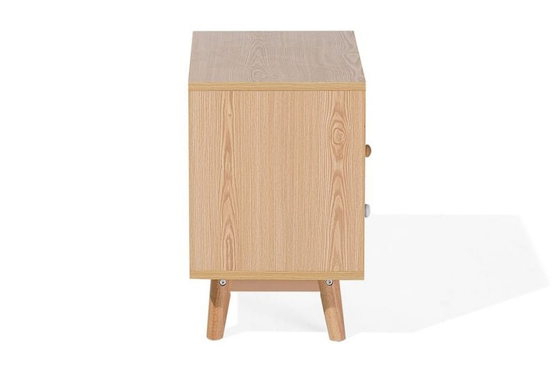 Peinmore Sängbord 40 cm med Förvaring 2 Lådor + Hylla - Brun/Vit/Grå - Möbler - Bord & matgrupper - Avlastningsbord - Sängbord & nattduksbord