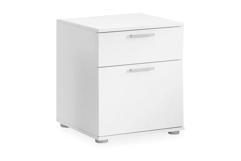 Polyxo Sängbord 45 cm med Förvaring 2 Lådor, Vit