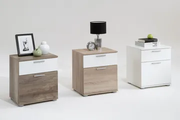 Polyxo Sängbord 45 cm med Förvaring 2 Lådor - Vit - Möbler - Bord & matgrupper - Avlastningsbord - Sängbord & nattduksbord