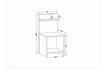 Rinorea Sängbord 35,6x72 cm - Antracit - Möbler - Bord & matgrupper - Avlastningsbord - Sängbord & nattduksbord