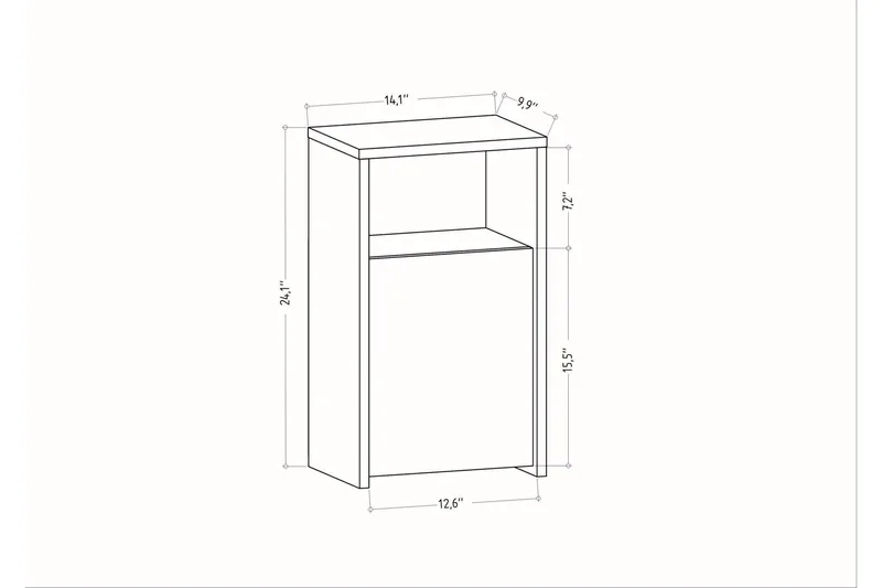 Rinorea Sängbord 36x61,4 cm - Vit - Möbler - Bord & matgrupper - Avlastningsbord - Sängbord & nattduksbord