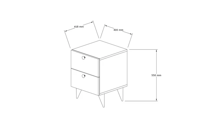 Rinorea Sängbord 40x55 cm - Vit - Möbler - Bord & matgrupper - Avlastningsbord - Sängbord & nattduksbord