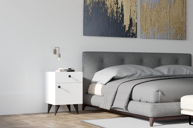 Rinorea Sängbord 40x60 cm - Vit - Sängbord & nattduksbord