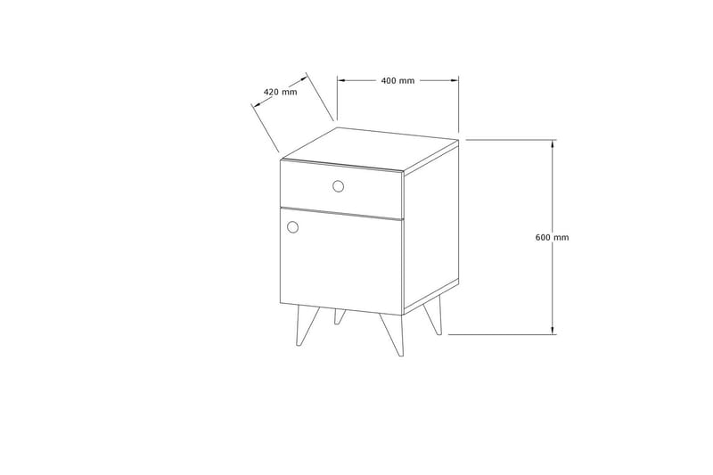 Rinorea Sängbord 40x60 cm - Vit - Möbler - Bord & matgrupper - Avlastningsbord - Sängbord & nattduksbord