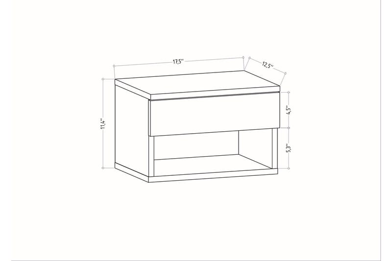 Rinorea Sängbord 44,6x31,9 cm - Antracit - Möbler - Bord & matgrupper - Avlastningsbord - Sängbord & nattduksbord