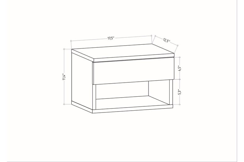 Rinorea Sängbord 44,6x31,9 cm - Antracit - Sängbord & nattduksbord