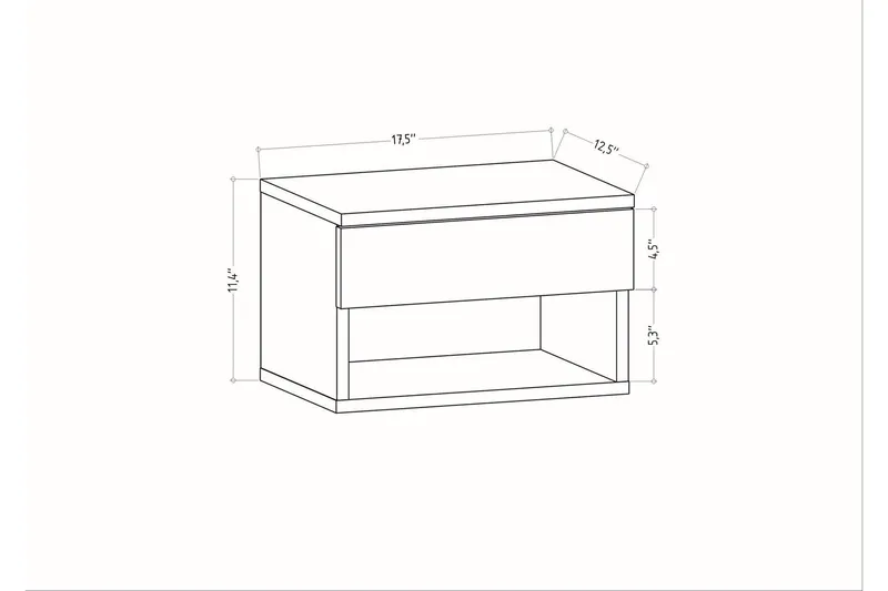 Rinorea Sängbord 44,6x31,9 cm - Antracit - Möbler - Bord & matgrupper - Avlastningsbord - Sängbord & nattduksbord