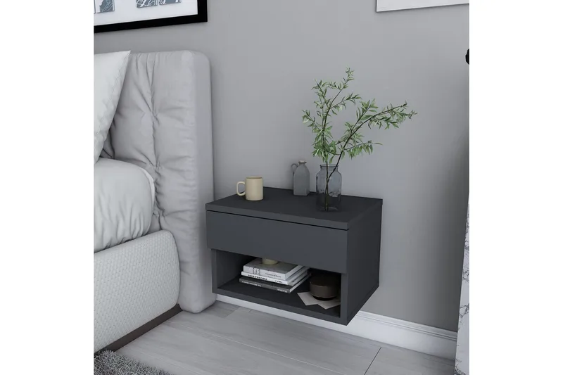 Rinorea Sängbord 44,6x31,9 cm - Antracit - Möbler - Bord & matgrupper - Avlastningsbord - Sängbord & nattduksbord
