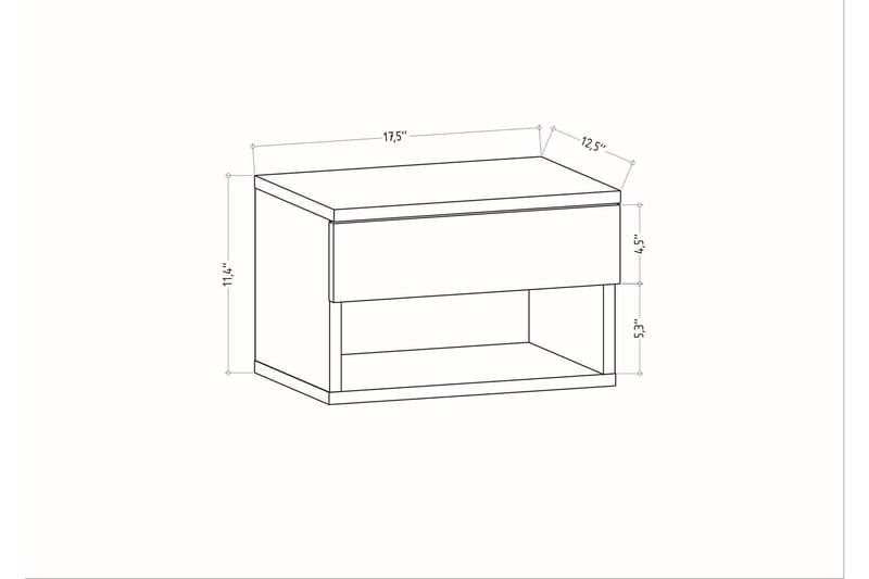 Rinorea Sängbord 44,6x31,9 cm - Brun - Sängbord & nattduksbord