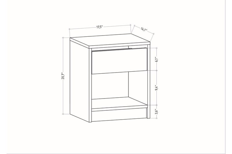 Rinorea Sängbord 44,6x52,8 cm - Antracit - Möbler - Bord & matgrupper - Avlastningsbord - Sängbord & nattduksbord